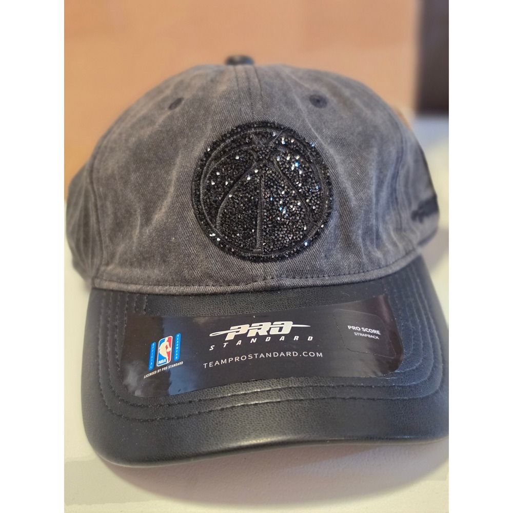 Pro Standard NBA Washington Wizards Washed Black Leather Rhinestone Strapback